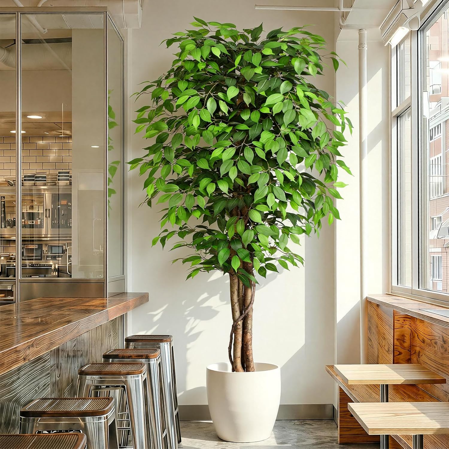Monstera Adansonii - Arbre de ficus artificiel réaliste avec