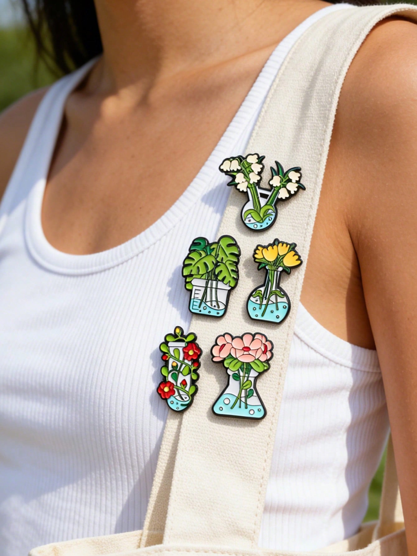 Aloe Vera Pot - QIHOO 5 pièces Broche en émail