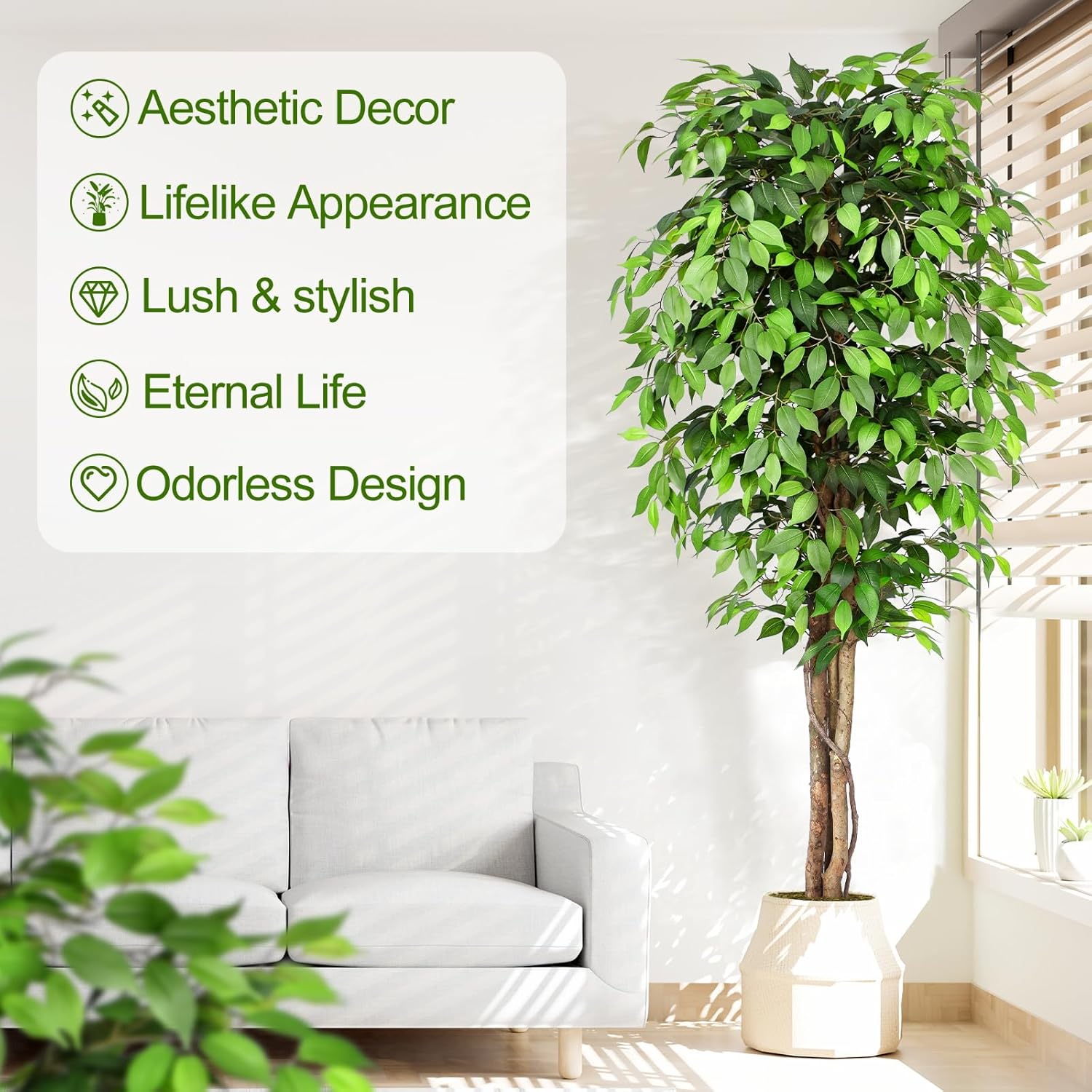 Arbre de ficus artificiel réal - Monstera Adansonii avis et prix
