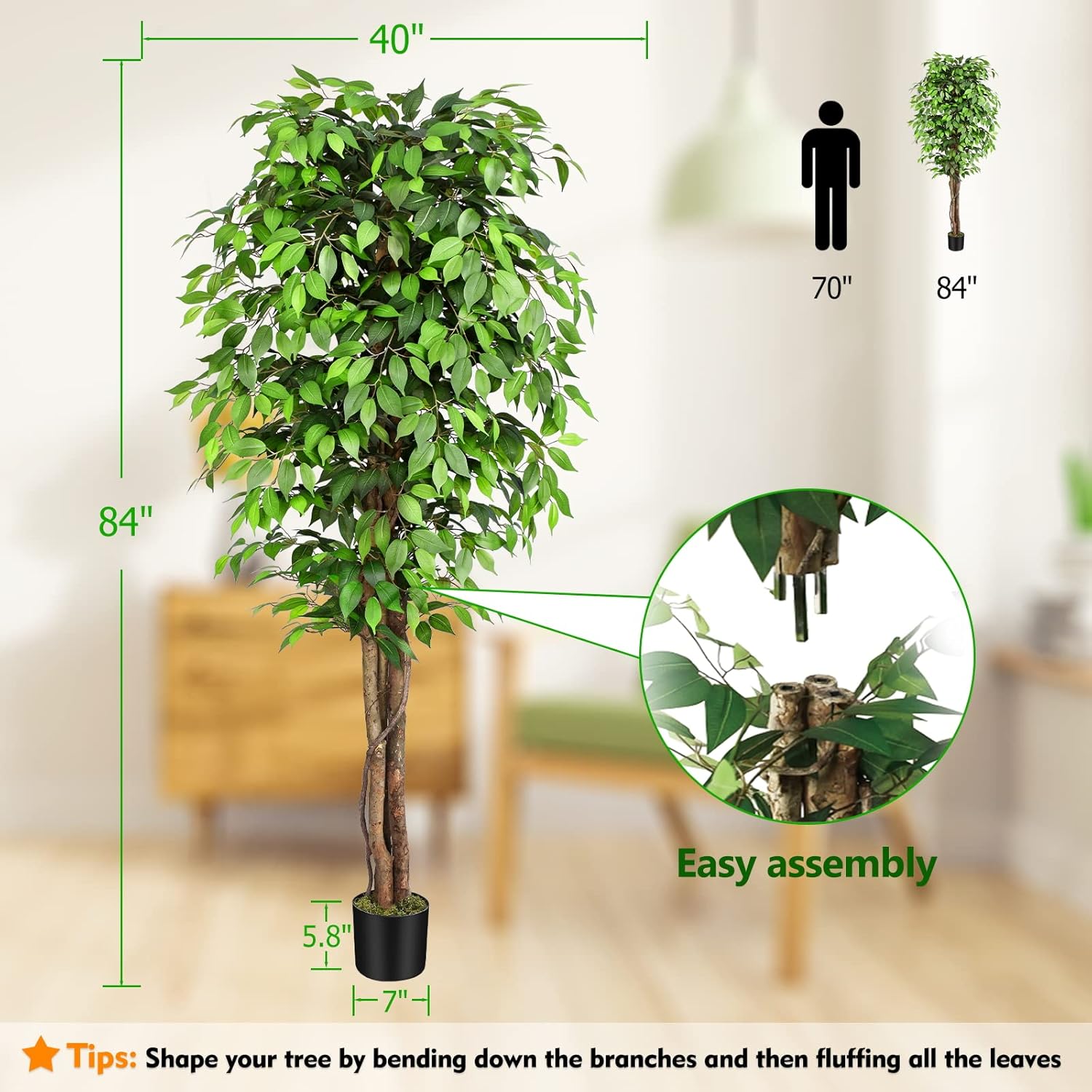 Arbre de ficus artificiel réal - Monstera Adansonii avis et prix