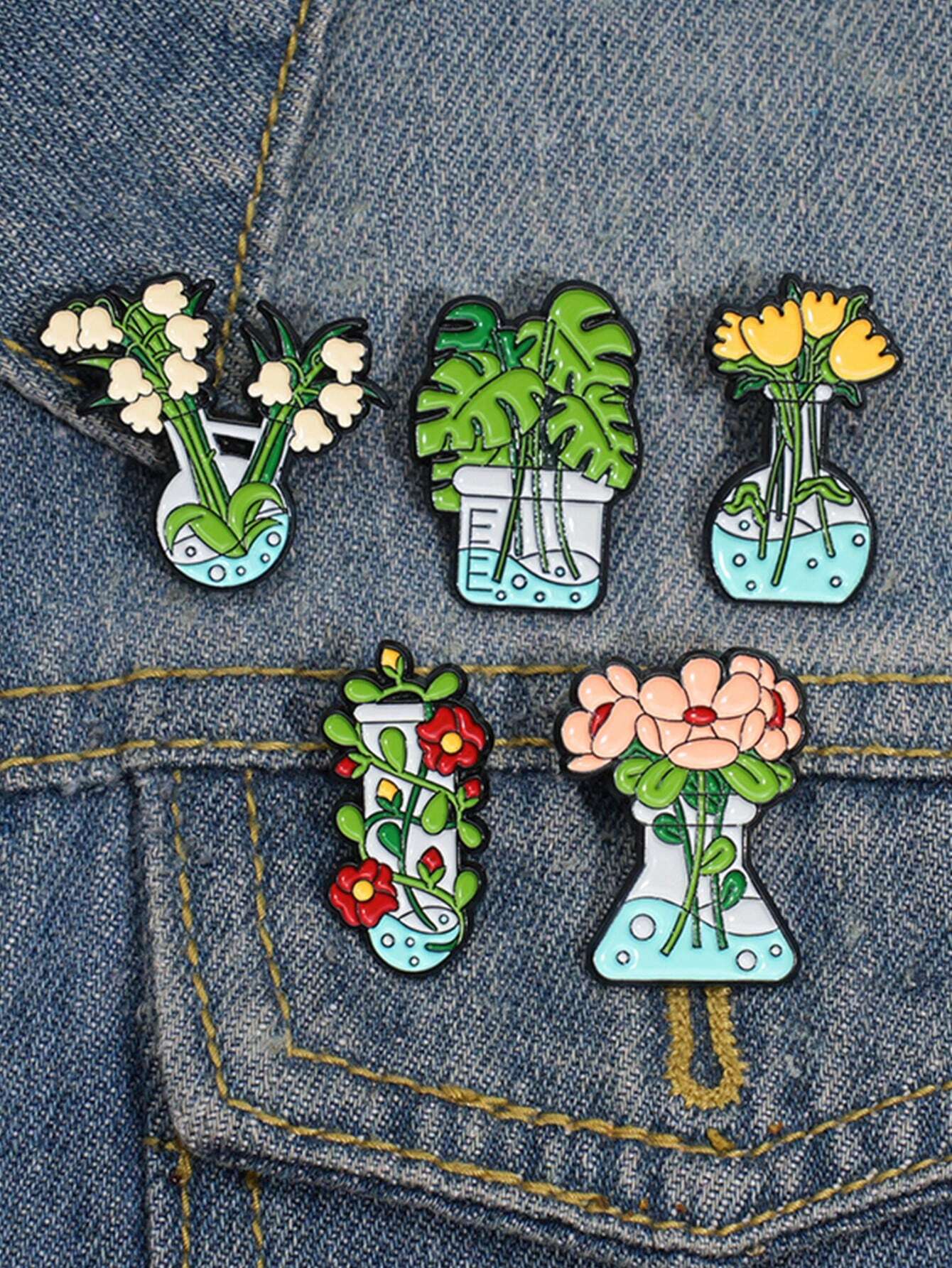 QIHOO 5 pièces Broche en émail - Aloe Vera Pot avis et prix